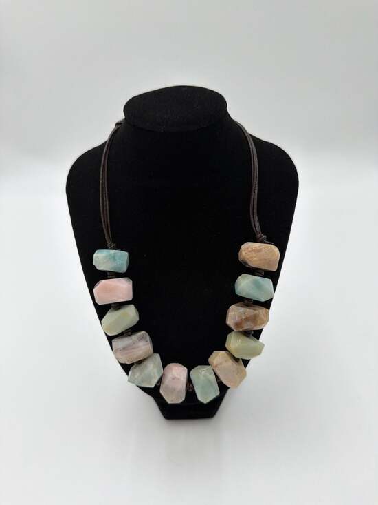 House of Baulch Jewelry - House of Baulch Chunky Faceted Pastel Gemstone Necklace Sterling Silver 925